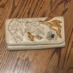Brighton Cream Floral Appliqué Wallet